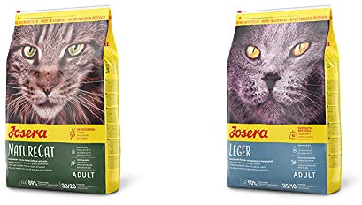 JOSERA NatureCat (1 x 2 kg) | getreidefreies Katzenfutter mit Geflügel- und Lachsprotein |1er Pack & Léger (1 x 2 kg) | Katzenfutter mit wenig Fett | 1er Pack