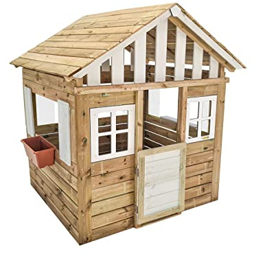 | MASGAMES | Casita de Madera Infantil Lollipop XL | Altura 164 cm | Madera tratada | (Blanca)