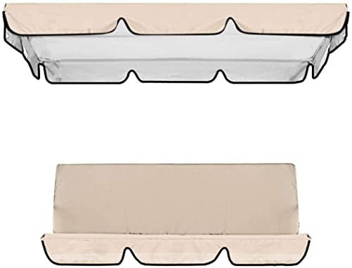 BTURYT Patio Swing Canopy Waterproof Top Cover Set,Swing Chair Glider Replacement Awning Canopy Cover/Seat Cover,All Weather Protection Outdoor Garden Covers(top cover + chair cover)