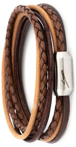 Simaru Echtleder Armband Made in Germany, Unisex Wickelarmband mit Magnetverschluss, hautfreundlich & robust