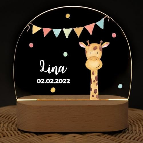wunderwunsch - Personalisiertes Nachtlicht für Babys - Individuelle Nachttischlampe für Kinder - Personalisierte Geschenke Kinder - Babygeschenk - Geschenk zur Geburt