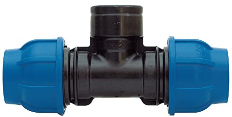 PP-Fitting 32mm T-Stück mit 1/2 Innengewinde - PE Rohr - IG Abzweigung PE Verschraubung Klemmverbinder PN16, DVGW
