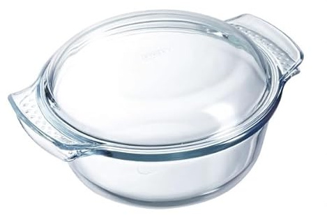 Pyrex Backform Classic mit Deckel, Glas, transparent, 33 x 26 x 12 cm, 3 Stück