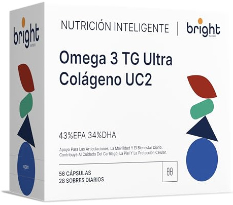 Omega 3 TG Ultra, Kollagen UC-II - SmartAbsorb™ | för ledmobilitet, benhälsa och hjärnfunktion | 28 dagliga stickpack
