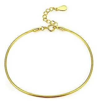 Bellitia Jewelry Bracciale a Maglia Serpente in Argento 925 Placcato Oro, Braccialetto Delicato Minimalista Regolabile dell'Amicizia alla Moda Regalo di Nozze