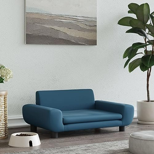 puraday Hundebett Blau 70x45x33 cm Samt Hundesofa Katzensofa Hundebetten Katzenbett Bequeme Haustierbett Stilvolles Design Kann Im Wohnzimmer Oder Schlafzimmer Platziert Werden