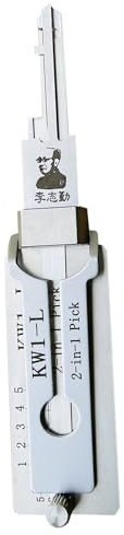 Professionelles Schlosser-Werkzeug für Zuhause, Tür, zivile LiShi, 2-in-1 Dietrich- und Decoder-Werkzeug, Lockpicking und Schlüsselleser, Picker (KW1-L)