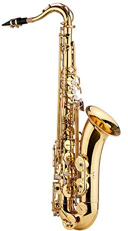 YIWENG Bb Tenor Saxophone Sax Brass Body Gold Lacquered Surface Woodwind Instrument with Carry Case Gloves Cleaning Cloth Brush Sax Neck Straps