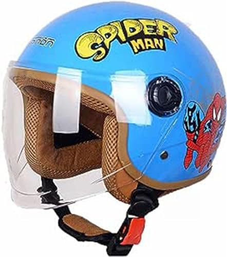 Casco Moto Per Bambini, Ragazze, Ragazzi, Certificazione ECE, Casco Jet Per Bambini Con Visiera, Casco Scooter, Casco Scooter Per Bambini, Casco Ciclomotore, Casco Bicicletta A,48-56CM