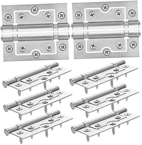 Hoement 6paare Non-mortise Scharniere Für Bifold Türen Robuste Edelstahl Türscharniere Für Möbel Und Küchenschränke Einfache Installation Langlebig Und Rostfrei