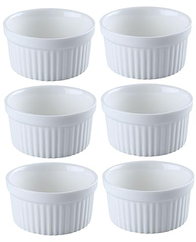 Hoement 6pièces Bol Céramique Pour Dessert Ramequins à Pudding Et Pâtisserie Pour Stockage Desserts Chaleur Facile à Nettoyer