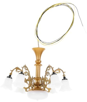 Vaguelly Miniatur-Kronleuchter Puppenhaus Deckenlampe Led Kleine Hängeleuchte Für Sandtisch Modell 2.56X2.56X1.77In Feine Mini-Möbelbeleuchtung