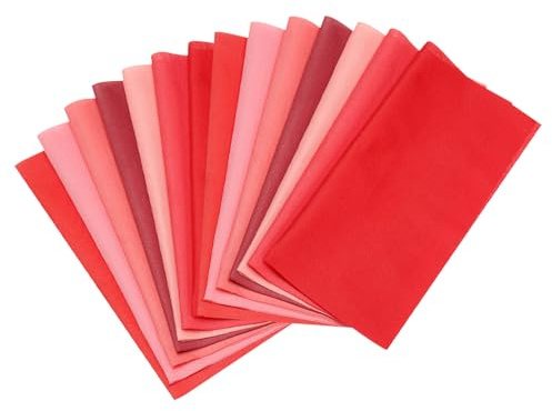 PATIKIL Baumwollstoff-Bündel, 14 Stück 20 x 20 cm Fat Quarter Einfarbige Stoffquadrate zum Nähen von Patchwork-Quilts DIY-Handwerk, Rot