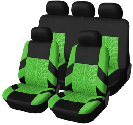 OKNGHPLIU Auto Sitzbezüge Sets für Skoda Fabia II Combi 2007 2008 2009-2014, Stoff Autositzbezüge Allwetter Verschleißfest Atmungsaktiv Schonbezüge,A/5 Seats-AGreen