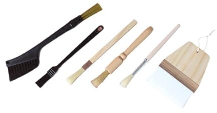 F Fityle Juego de 6 cepillos para café, incluye molinillo de café de madera, cepillo de limpieza para máquina y cepillo para expreso, herramienta limpiadora