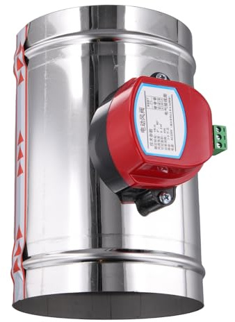 Ohulelks 125mm Stainless Steel Electric Air Duct Damper Valve HVAC Air Ducting Motorized Air Damper AC220V Actuator Drive