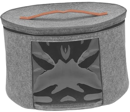 MagiDeal Boîte de rangement du chapeau Boîte de bouchons ronds pour femmes hommes de stockage pour hommes Bin Fonction Organisateur Bucket Travel Contaiteur de, Gris