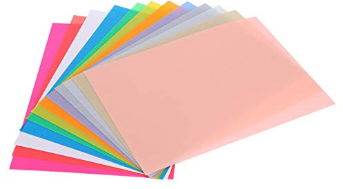 Watris Veiyi 12 Stück Schrumpffolie, Schrumpffolie Set Schlüsselanhänger, Transparentpapier Bunt, Bunte DIY Schlüsselanhänger HandMade Zubehör, 14.5x20cm
