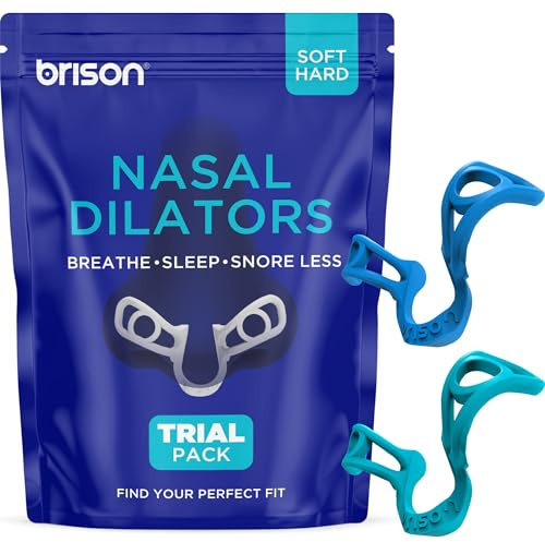 Brison Nasal Dilators for Breathing and Sleeping - 2 Pack Anti Snoring Nose Vents Opener for Better Breathing Sleeping and Activity Improves Airflow - 2pcs Soft-Hard