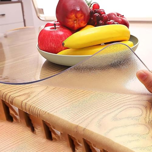 Pellicola protettiva per tavolo in PVC trasparente, spessore 1,5 mm, impermeabile, inodore, su misura, finitura opaca, 90 x 160 cm
