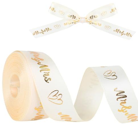 20 Yards Hochzeit Schleifenband Schleifenband Hochzeit Mr & Mrs Deko Hochzeit Deko Hochzeitsgeschenk Dekosand Gold Satinband Gold Geschenkband Hochzeits Autoschmuck Geschenkschleife