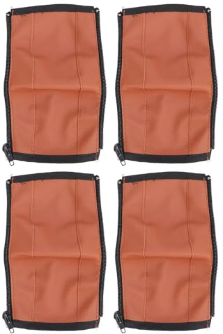 Hztyyier Kinderwagen-Griff-Ärmelschutz, 4-teiliges Kinderwagen-Zubehör, Einfache Installation, PU-Leder für Stilvolle Eltern (BROWN)