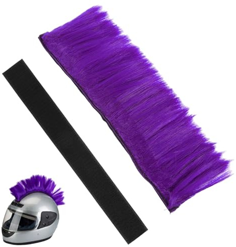 Casco Mohawk, parrucca sintetica viola riutilizzabile, copertura per casco da, in viscosa resistente, per, snowboard, sci, ciclismo, copertura per ciclismo