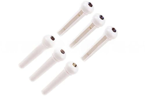 6 x Stegstifte für Akustikgitarre, Steg-Saitenbolzen, Saiten, Heringe, Instrument, Ersatzteile und Zubehör