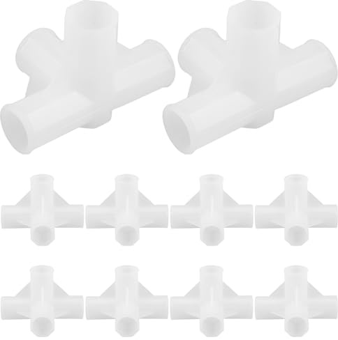 Toyvian Connettore per Asta Armadio in Plastica 13 Mm, Giunto a Stelo a 4 Vie, Kit di Collegamento per Mobili, Accessori Ferramenta per Armadi Portatili e Scarpiera, Montaggio Rapido