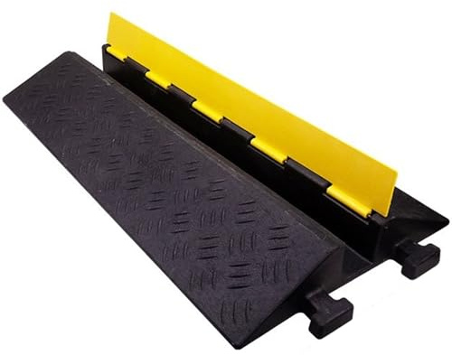 Pasacables Suelo, Canaleta Cables Suelo de Caucho y Plástico, Canaleta Cables Modulares con Cubierta Superior Abatible, Capacidad de Carga de 500 Kg(100 * 50 * 10cm/39 * 20 * 4in)