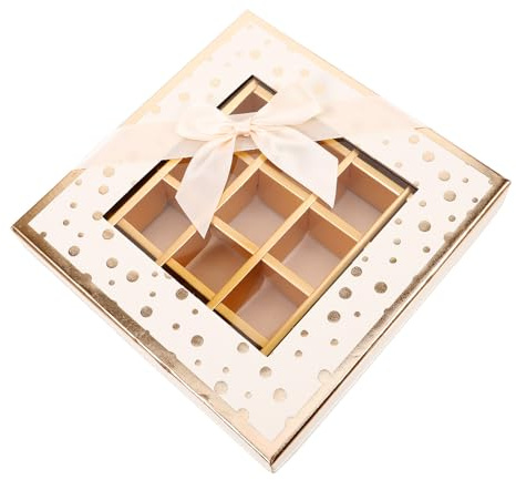FOYTOKI Pralinenschachtel Leer mit 25 Fächern aus Karton Schokoladenverpackung für Valentinstag und Geburtstag Große Kapazität und Dekoratives Geschenkbox Design