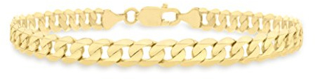 CARISSIMA Damen-Armband 9 Karat 375 Gelbgold Flat Diamant Cut Curb 8 1.23.3633