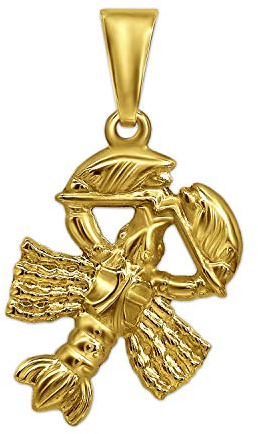 CLEVER SCHMUCK Horoskop Kettenanhänger Sternzeichen Krebs 22 mm 3D Form glänzend 333 GOLD 8 KARAT im Luxus Etui