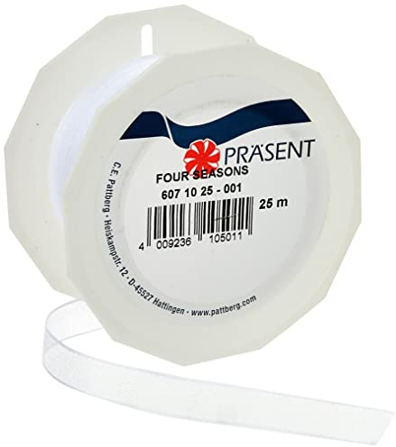 PRÄSENT C.E. Pattberg Four Seasons Ruban en Organza Blanc 10 mm x 25 m