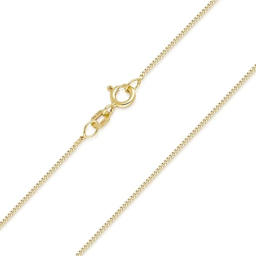 925 Silber Panzerkette vergoldet - Damen Halskette gold für Anhänger K69 | Feine Kette aus hautfreundlichem 925 Sterling Silber mit wasserfester Vergoldung in 40-80cm von MATERIA by Matthias Wagner
