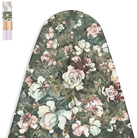 Encasa XO Ironing Board Cover and Pad 49x18 Standard Size | Thick 4mm Felt Padded Iron Board Cover with Padding, Scorch & Stain Resistant Cotton, Heavy Duty Elastic Bungee Snug Fit - [Design]