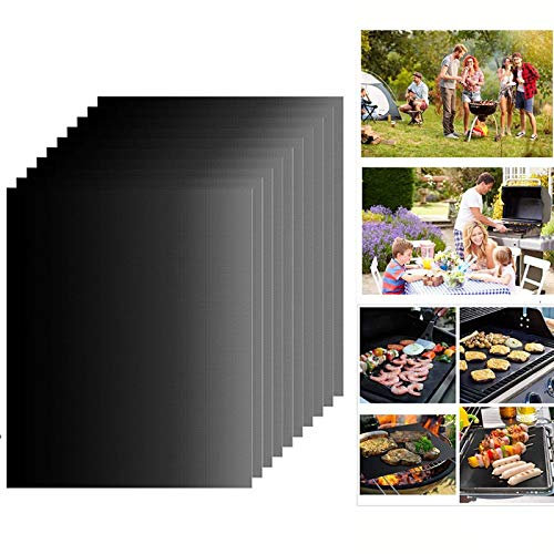 Dazone Grillmatte (10er Set) zum Grillen und Backen | aus Silikon für bis 300°C | 40x33 cm | ideal für Gas - Kohle - E-Grill und Backofen geeignet (10)