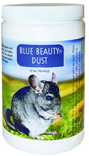 Lixit Blue Beauty® Chinchilla Dust Bath, 1.5 lb Jar - Natural Small Animal Bathing Dust, Moisture & Odor Control, No Added Chemicals, Reusable Container, Made in USA