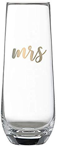 Lillian Rose Gold Mrs. Verre à Champagne sans Pied Capacité 237 ML Jaune