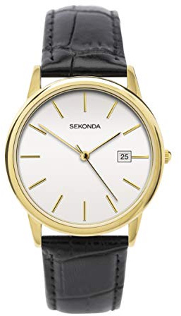 SEKONDA Mens Analogue Classic Quartz Watch with Leather Strap 1718