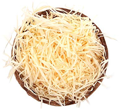 Shiwaki 100 g brandelli di Carta Rafia Multicolore e Fili di coriandoli pieghettati sminuzzati per Confezioni Regalo Fai da Te e riempimento Cesto - Champagne