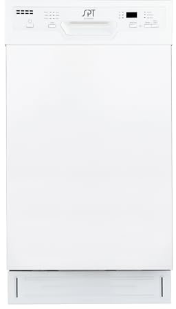 SPT SD-9254WA 18″ Wide Built-In Dishwasher w/Heated Drying, ENERGY STAR, 6 Wash Programs, 8 Place Settings and Stainless Steel Tub – White