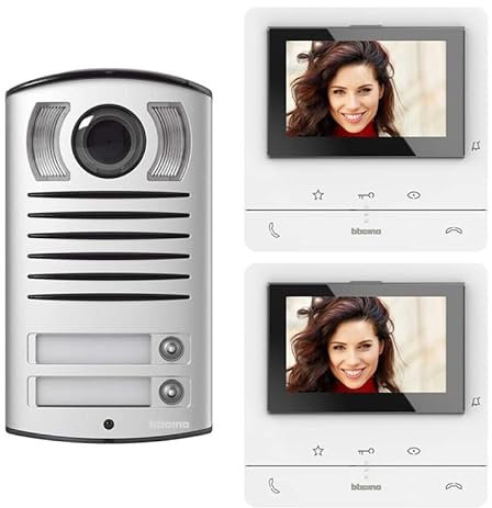 KIT VIDEOCITOFONICO BIFAMILIARE CLASSE 100V16B PULS 2 FILI 364622