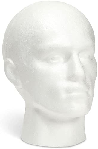 Perückenkopf Männlicher Modellkopf Zur Aufbewahrung oder Präsentation von Perücken, Hüten, Masken, Sonnenbrillen - 12,7 x 27,2 x 20,3 cm