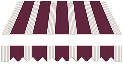 home Trends Markisenstoff Markise mit Volant 3 x 2.5 m Markisenbespannung ersatzstoff 287 x 250cm Balkon Markise wasserabweisend & Sonnenschutz Ersatz Markisentuch P5009