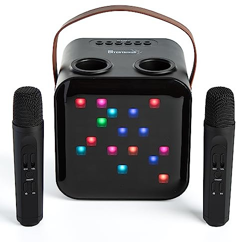 Karaoke Machine & Portable Speaker with Wireless Microphones & Lights. Mr Entertainer Nano