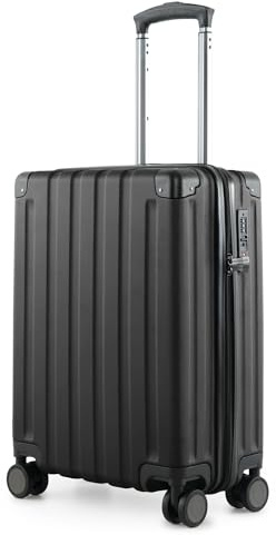 Hauptstadtkoffer Q-Damm - Handgepäck 54x37x21, TSA, 4 Rollen, Reisekoffer, Hartschalenkoffer, Rollkoffer, Handgepäckkoffer, Bordgepäck Koffer, Schwarz