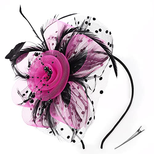 AQOKKA Women Fascinators Hats Flower Fascinators with Headband and Clip Tea Party Headwear for Women and Girls