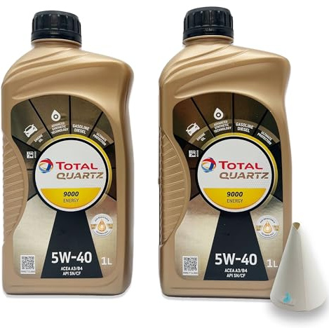 2 L Total Quartz 9000 Energy 5W-40 I passend für | VW 502.00/505.00 | MB 229.5 | Porsche A40 | 2 Liter | Motoröl | Motorenöl | mit Trichter | weitere Empfehlungen siehe Artikelbeschreibung