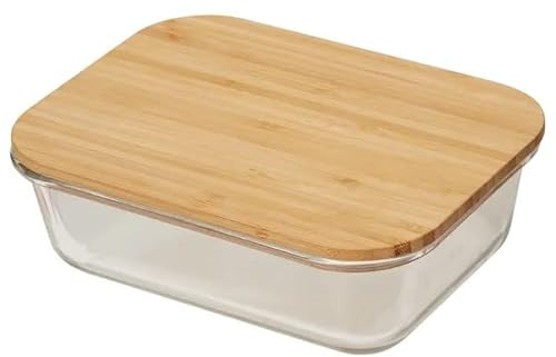 Hyper Mart Borosilicate Glass Bowl with Air tight Bamboo lid